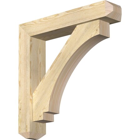 Ekena Millwork Imperial Craftsman Rough Sawn Bracket w/ Offset Brace, Douglas Fir, 6"W x 30"D x 30"H BKT0604X30X30IMP04RDF